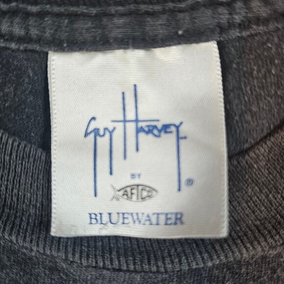 Guy Harvey Black Gray Pirate T-Shirt Beach Ocean Ship Youth size Large 14/16 - Picture 4 of 6